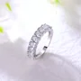 Pear Cut Diamond White Sterling Silver Wedding Ring