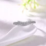 Round Cut Diamond White Sterling Silver Wedding Ring
