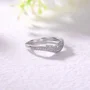 Round Cut Diamond White Sterling Silver Wedding Ring