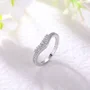Round Cut Diamond White Sterling Silver Wedding Ring