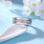 Round Cut Diamond White Sterling Silver Wedding Ring