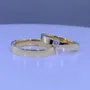 Round Cut Diamond White Yellow Gold Couple Rings in 925 Sterling Silver