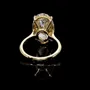 Oval Cut Diamond White Yellow Gold Engagement Ring in Sterling Silver