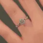 Round Cut Diamond White Halo Engagement Ring in 925 Sterling Silver