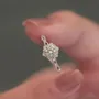 Round Cut Diamond White Halo Engagement Ring in 925 Sterling Silver