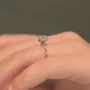 Round Cut Diamond White Halo Engagement Ring in 925 Sterling Silver