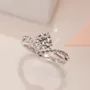 Round Cut Diamond White 925 Sterling Silver Art Deco Engagement Ring