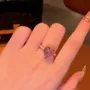 Heart Cut Fancy Pink Engagement Ring in 925 Sterling Silver