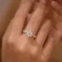 Round Cut Diamond White Bunny Rabbit Engagement Ring in 925 Sterling Silver