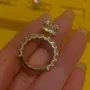 Round Cut Diamond White Yellow Gold 925 Sterling Silver Hidden Halo Engagement Ring