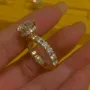 Round Cut Diamond White Yellow Gold 925 Sterling Silver Hidden Halo Engagement Ring