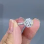 Round Cut Diamond White Art Deco Engagement Ring in 925 Sterling Silver