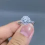 Round Cut Diamond White Art Deco Engagement Ring in 925 Sterling Silver