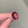 Cushion Cut Garnet Red Art Deco Engagement Ring in 925 Sterling Silver