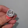 Cushion Cut Diamond White 925 Sterling Silver Halo Engagement Ring