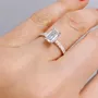 Emerald Cut Diamond White 925 Sterling Silver Classic Engagement Ring