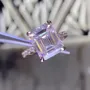 Emerald Cut Diamond White Hidden Halo 925 Sterling Silver Rose Gold Engagement Ring