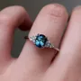 Oval Cut Sapphire Blue 925 Sterling Silver Classic Engagement Ring