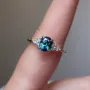 Oval Cut Sapphire Blue 925 Sterling Silver Classic Engagement Ring