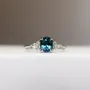 Oval Cut Sapphire Blue 925 Sterling Silver Classic Engagement Ring