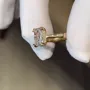 Radiant Cut Diamond White Hidden Halo 925 Sterling Silver Yellow Gold Engagement Ring