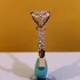 Round Cut Diamond White 925 Sterling Silver Rose Gold Engagement Ring