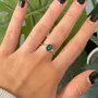 Oval Cut Emerald Green 925 Sterling Silver 3-Stone Minimalist Engagement Ring