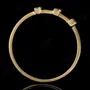 Round Cut Diamond White 925 Sterling Silver Yellow Gold 3-Stone Minimalist Stackable Ring