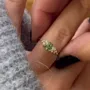 Round Cut Peridot Green 925 Sterling Silver Yellow Gold Classic Engagement Ring