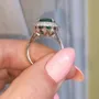 Oval Cut Emerald Green 925 Sterling Silver Halo Engagement Ring