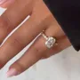 Radiant Diamond White Sterling Silver Gold Halo Engagement Ring