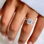 Radiant Diamond White Sterling Silver Halo Engagement Ring
