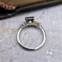 Cushion Cut Amethyst Sterling Silver Art Deco Engagement Ring