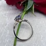 Radiant Cut Aquamarine Sterling Silver Art Deco Engagement Ring