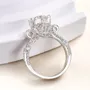 Round Cut Diamond White Sterling Silver Art Deco Engagement Ring