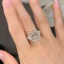 Round Cut Diamond White Sterling Silver 3-Stone Engagement Ring