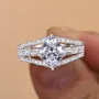 Princess Cut Diamond White Sterling Silver Engagement Ring