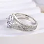 Princess Cut Diamond White Sterling Silver Engagement Ring