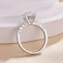 Cushion Cut Diamond White Sterling Silver Halo Engagement Ring