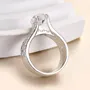 Pear Cut Diamond White Sterling Silver Art Deco Engagement Ring