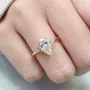 Pear Cut Diamond White Sterling Silver Yellow Gold 3-Stone Engagement Ring