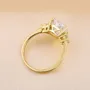 Pear Cut Diamond White Sterling Silver Yellow Gold 3-Stone Engagement Ring