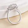 Emerald Cut Diamond White Sterling Silver 3-Stone Engagement Ring