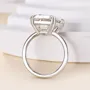 Emerald Cut Diamond White Sterling Silver Solitaire Engagement Ring