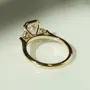 Emerald Cut Diamond White Sterling Silver Yellow Gold 3-Stone Engagement Ring