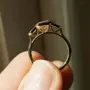 Emerald Cut Diamond White Sterling Silver Yellow Gold 3-Stone Engagement Ring