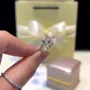 Asscher Cut Diamond White Sterling Silver Classic Engagement Ring