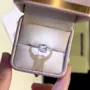 Asscher Cut Diamond White Sterling Silver Classic Engagement Ring