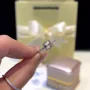 Asscher Cut Diamond White Sterling Silver Classic Engagement Ring