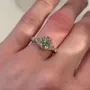Oval Cut Diamond White Sterling Silver Yellow Gold Engagement Ring